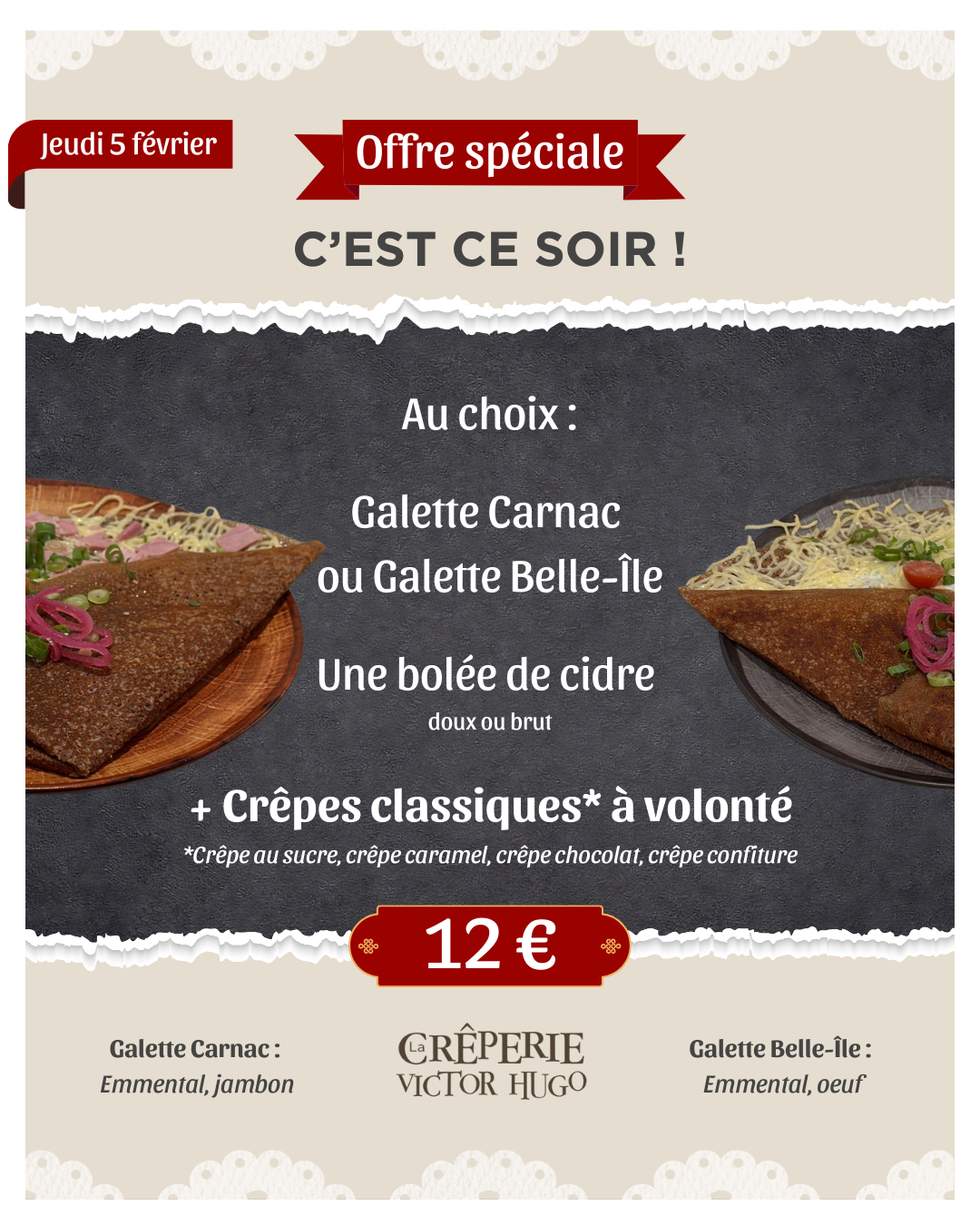 Création — Crêperie Victor Hugo